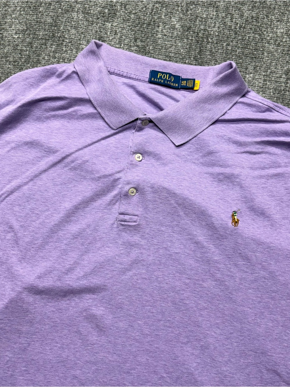 Polo Ralph Lauren Short Sleeve Polo Shirt Mens Big 4XB Purple Flesh Pony